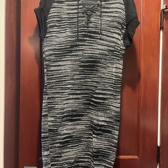 Three Dots Dresses & Skirts - Three Dots Striped Lace-Up Knit Dress